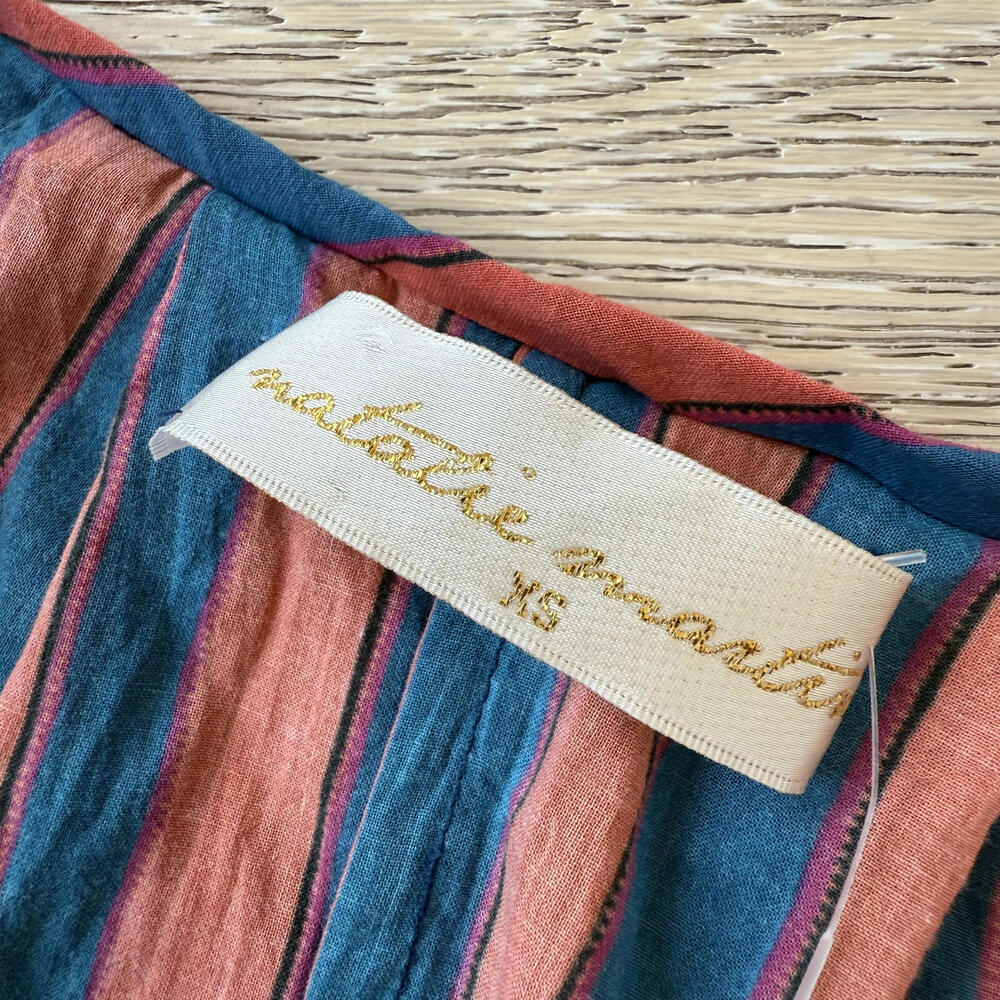 Natalie Martin Striped Cotton Midi Dress with Tie Belt - Picture 3 of 9